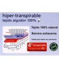 Sabana impermeable y transpirable